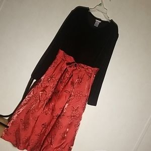 Black and red floral formal dress